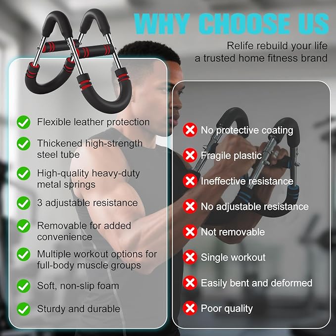 Relife Twister Arm Trainer,40-130lbs Arm Trainer for Forearms & Chest Muscle Training Workout,Adjustable Spring Resistance Chest Exercise, Portable Home Gym Strength Equipment for Men & Women