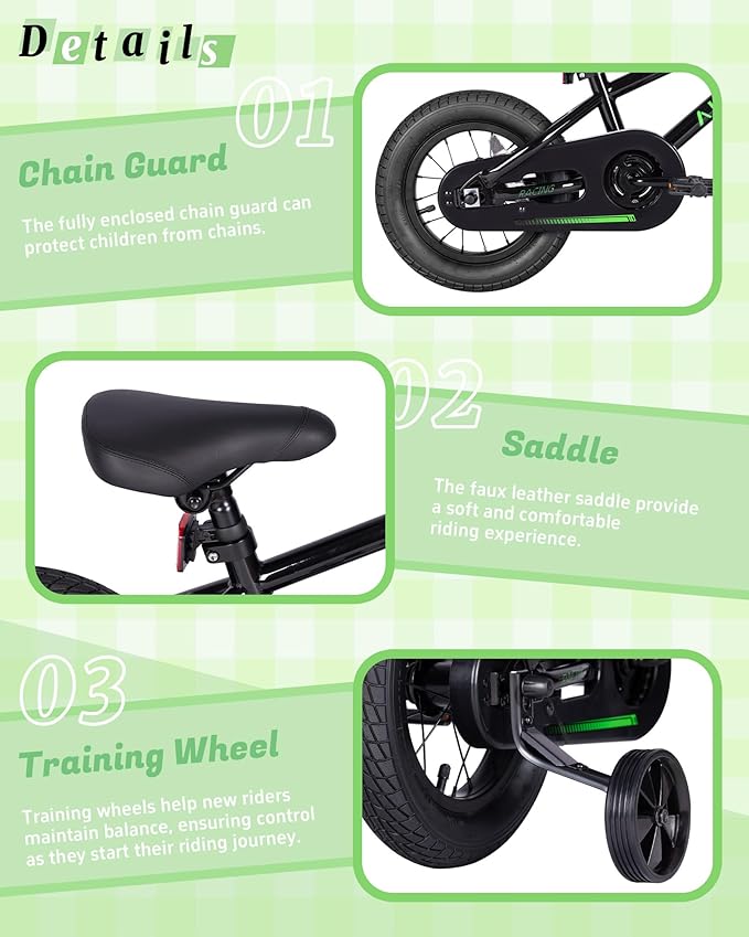 BMX Style Kids Bike for 2-8 Years Old Boys Girls Toddlers 12 14 16 Inches Bicycle with Training Wheels Coaster Brake, Multiple Color