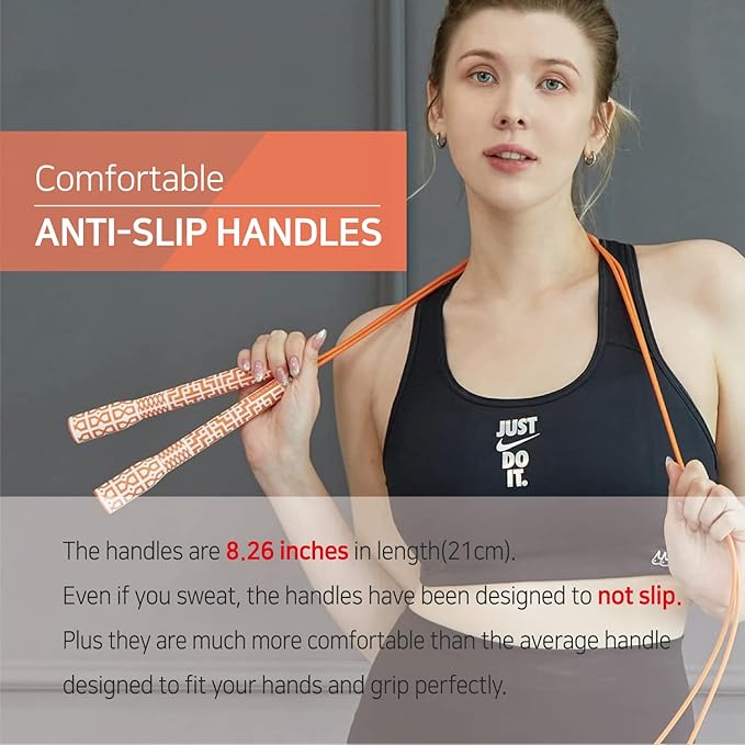 Skipping Jump Rope for Fitness Workout - Light Weight, Adjustable, Tangle Free, Excellent line control for Cardio Boxing, CrossFit, Training Exercise All Ages and Gender ( Special Luxury, KA-220, Made in Korea)