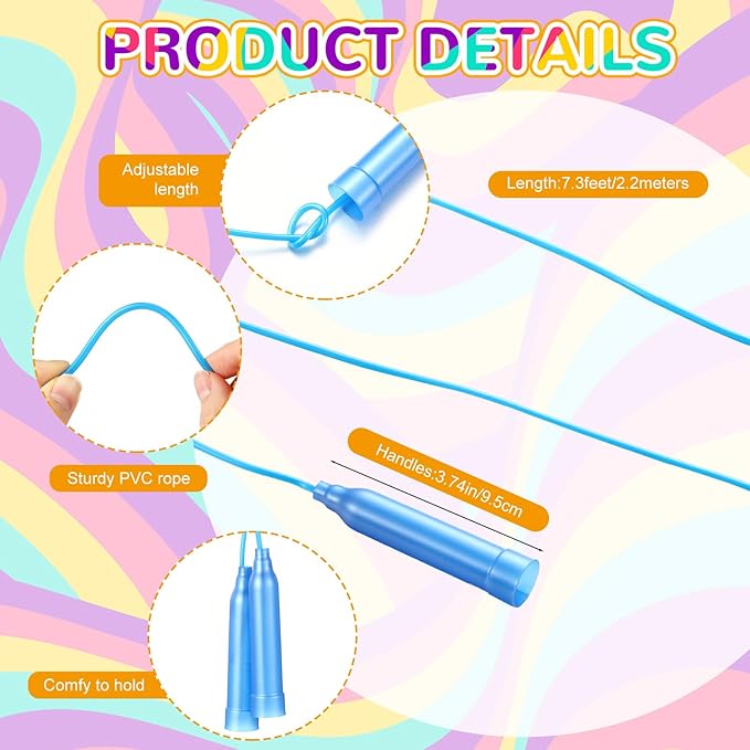 Poen 16 Pcs Detachable Hoop and Jump Rope Set Adjustable Kids Exercise Hoop Skipping Rope Equipment for Fitness Teens Adults Weight Loss Exercise Gymnastics Party Games