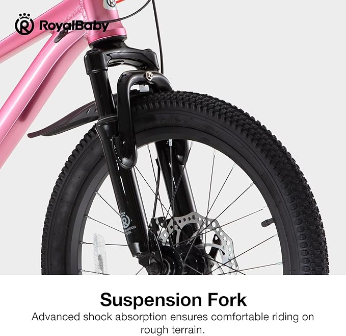 RoyalBaby Kids Mountain Bike for Boys and Girls, Ultra-Light Aluminum 20-24 Inch Wheel Bicycle for 6-14 Years Old Children, 7/21-Speeds Drivetrain