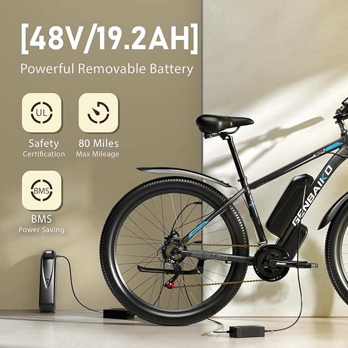 Electric Bike for Adults, 29" 1500W Peak Max 37MPH 921.6WH Electric Mountain Bike, 80 Miles Ebike 21-Speed Gears, IP7 Waterproof E Bicycle E Bike for Commuter