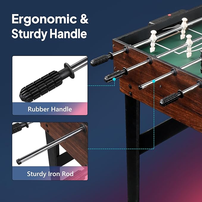 PEXMOR 6-in-1 Multi Game Table for Adults, Combo Table for Game Room, 48" Game Table Set for Family w/Hockey, Foosball, Pool, Table Tennis, Shuffleboard, Bowling