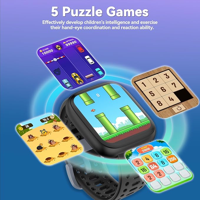Fitness Tracker for Kids No APP No Phone Needed, Compatible with Apple Find My, 1.83" Smart Watch, Heart Rate, Sleep Monitor, IP68 Waterproof, Step Counter, Puzzle Games for Girls Boys Teens 5-16
