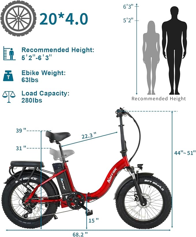 Fat Tire Folding Electric Bike, 48V & 624Wh Lithium Removable Battery, Peak 1100W Brushless Motor, Max Speed 28Mph, M5 Large LCD Display, Suspension, Step-Over/Thru Frame