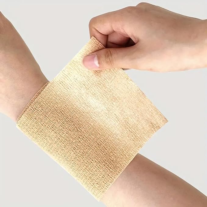 OZER 12 Pack 4 Inch x 5 Yards Self Adhesive Bandage Breathable Cohesive Bandage Wrap Rolls Elastic Self-Adherent Tape for Stretch Athletic, Sports, Wrist, Ankle