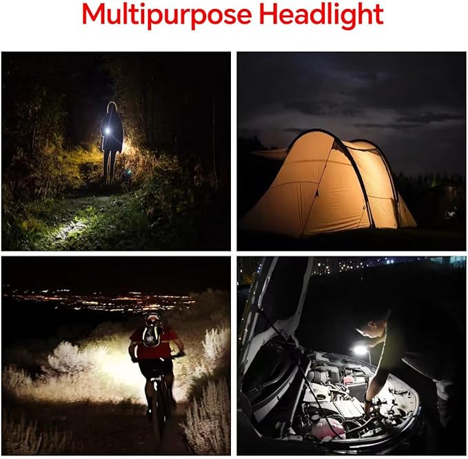 High Lumen Super Bright Bike Lights,5200mAh Runtime 10+ Hours,Rechargeable Bicycle Lights Front and Back for Night Riding,5 Light Modes,Easy to Install Without Tools