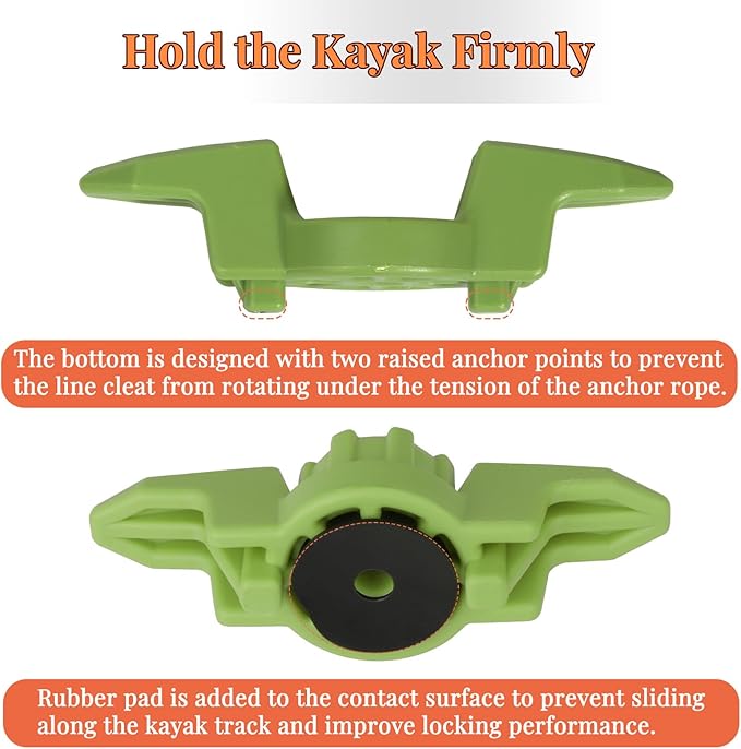 Kayak Anchor Cleat for Kayak Track Mount, Standard Kayak Cleat Track Mount, Rope Cleat for Kayak Rail Mount Accessories, Kayak Line Cleat
