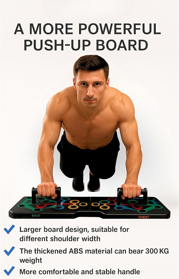 Push Up Board Fitness, Foldable 20 in 1 Push Up Bar at Home Gym, Multi-Functional Pushup Stands for Chest Muscle Exercise, Pushup Stands for Strength Training Portable Exercise Equipment for Men & Women