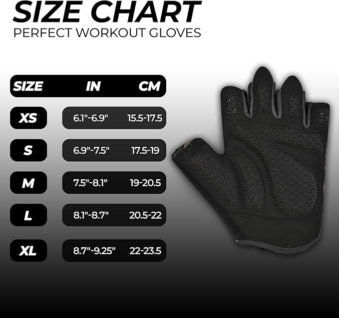 FIGHTSENSE Workout Gloves for Men Women, Weight Lifting Gloves with Non-Slip Silicon Padded Palm, Breathable, Lightweight Exercise Gym Gloves for Weightlifting Powerlifting Cycling Rowing