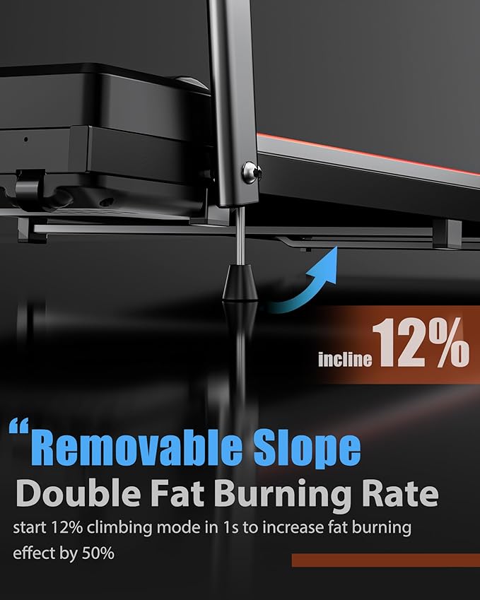 12% Incline Walking Pad Treadmill, 320lb Capacity Under Desk Treadmill with Full Manual/3-Preset Countdown/App Mode, Portable Treadmills for Small Spaces, Home, Office