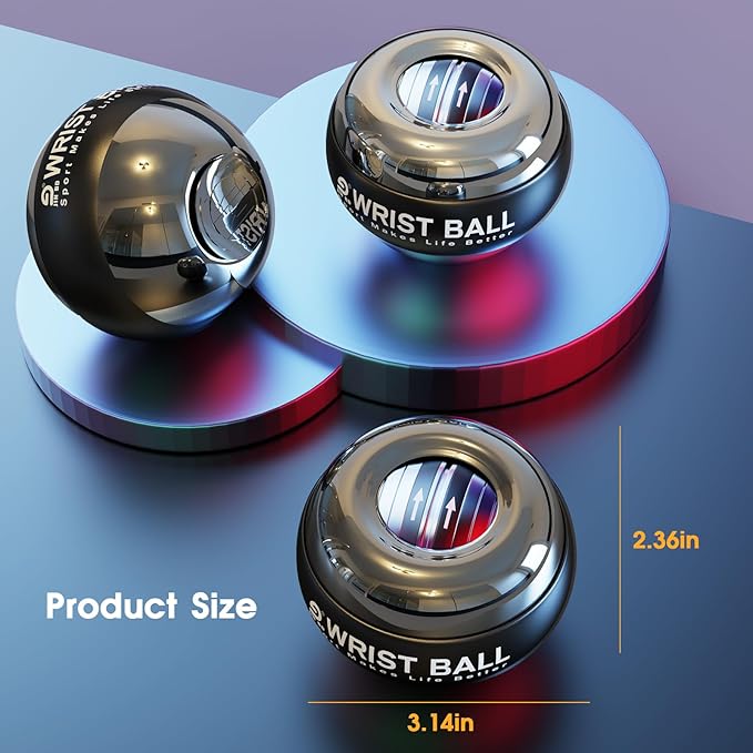 Wrist Trainer Ball Auto-Start Gyroscopic Forearm Exerciser Gyro Ball for Strengthen Arms, Fingers, Bones and Muscles