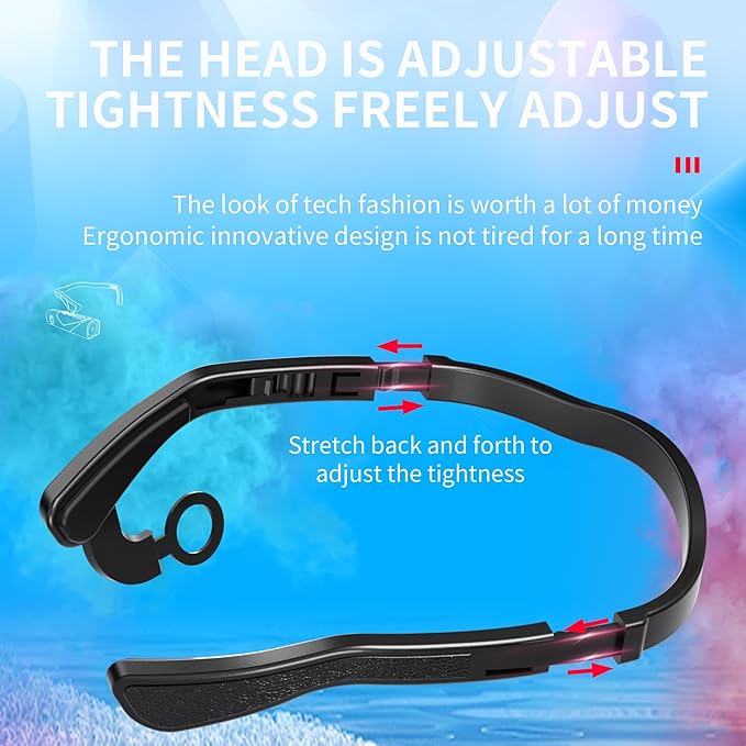 LED Rechargeable Ear Worn Headlamp with Red Light, Fashion Motion Sensor Adjustable Comfortable Headlight, Lightweight and Suitable Head Lamp for Working,Camping, Hiking and Running