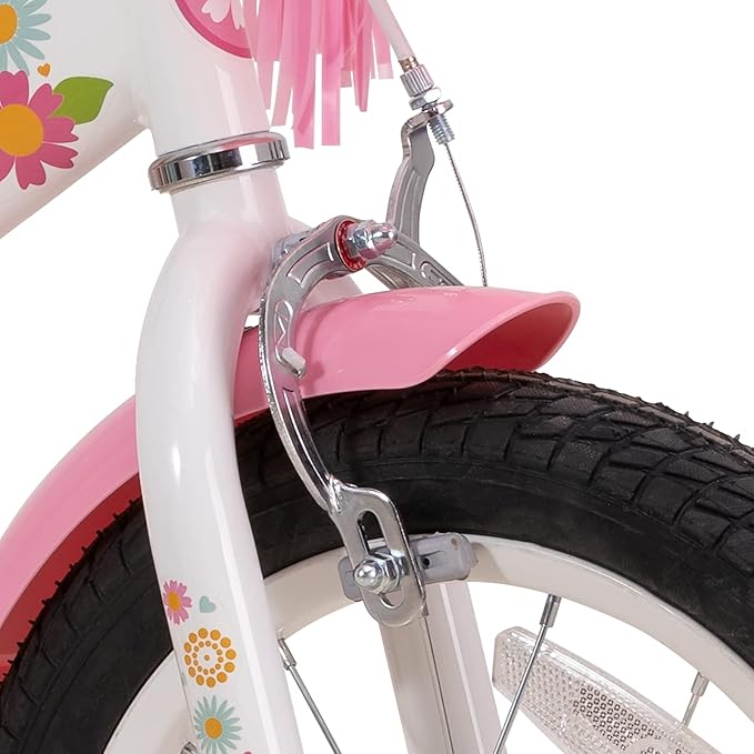 JOYSTAR Little Daisy Kids Bike for Girls Boys Ages 2-7 Years, 12 14 16 Inch Girls Bikes with Doll Bike Seat & Streamers, Boys Bike with Flag & Number Plate, Multiple Colors