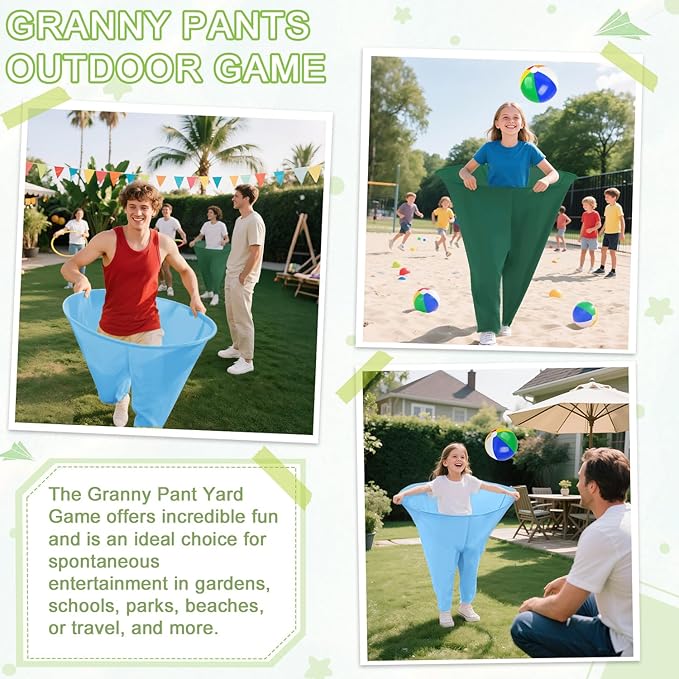Granny Pants Yard Game Freaky Party Games Pants with Bouncy Balls and Air Pump Oversized Granny Pants Outdoor Game for Adults and Family Interactive Throwing Game for Group Gatherings