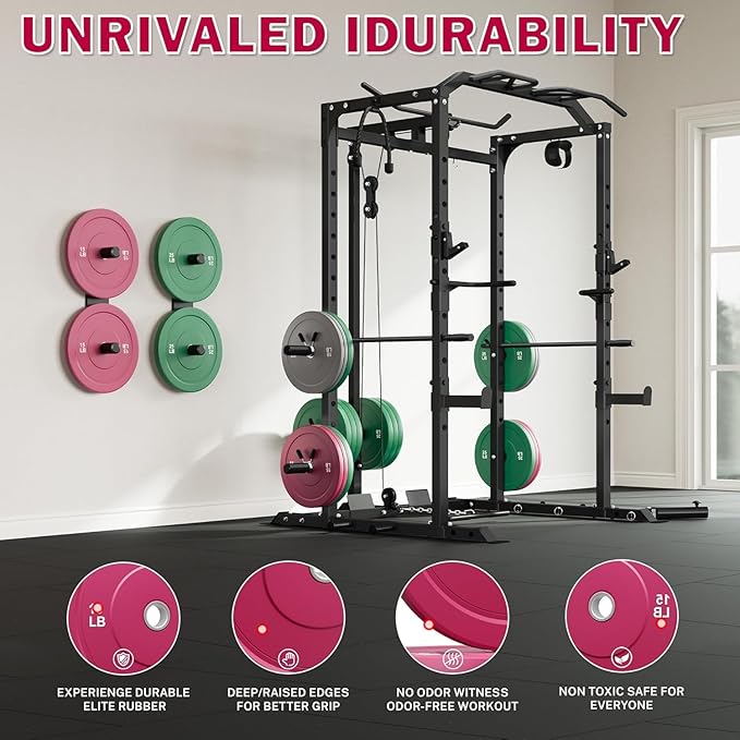 PB01 7FT Olympic Barbell, Weight Bar with Knurled Grip, 1000lb Capacity Strength Training Deadlift Bar for Squat, Weightlifting, Bench Press, Fits 2-inch Standard Weight Plates