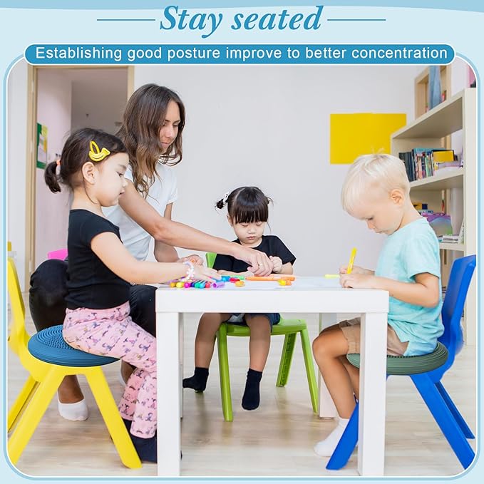Libima 2 Pcs Wobble Cushion with Inflation Pump Wiggle Seat Flexible Sensory Seating Balance Disc Board for Men Women Physical Exercise Improving Posture Home Office