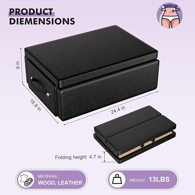 Pilates Reformer Sitting Box, Pilates Equipment for Home Gym and Professional Studio Use, Pilates Reformer Accessory for Pilates Exercises - Upgrade Foldable Deisign Patent