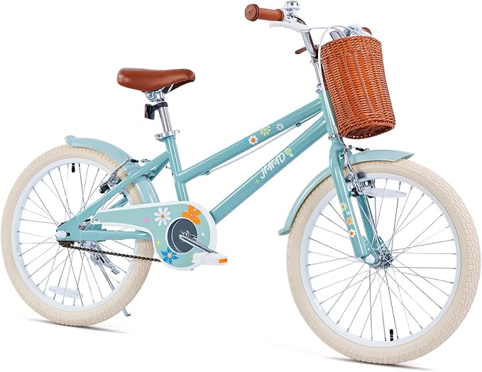 JMMD Girls Bike for 4-12 Years Old Kids, 12 14 16 18 20 24 Kids Bike with Training Wheels, Basket and Doll Seat, Toddler Girls Bicycles with Handbrake & Kickstand, Multiple Colors