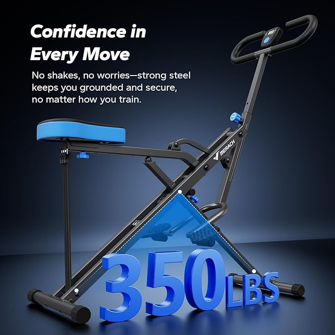 Squat Machine, MERACH R07 2 in 1 Squat Rowing Machine, Easy Setup & Foldable Exercise Equipment, Glute Trainer Machine, Glutes & Leg Home Workout Machine