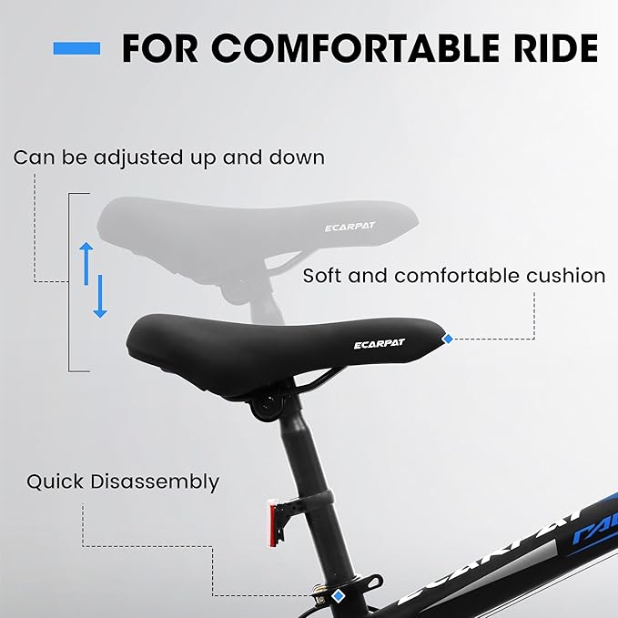 20 24 26 Inch Mountain Bike, 20 inch 7 Speeds Steel Kids Fat Tire Mountain Bike, 24 26 inch Aluminum Frame Boys Bike, Front Suspension Dual Disc Brake Teens Sport Bikes for Kids Boys Girls