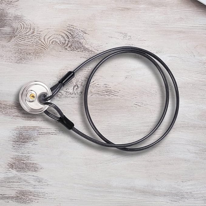 DELSWIN Security Steel Cable with Loops - 12mm (1/2 inch) Thick 4FT Heavy Duty Bike Lock Cable Vinyl Coated Braided Cables for U-Lock and Padlock