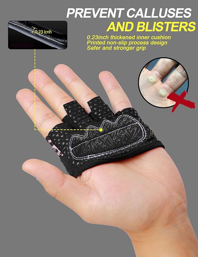 KUTOOK Weight Lifting Gloves for Women Gym Workout Gloves with Palm Protection & Extra Grip Breathable Exercise Gloves for Men Fitness