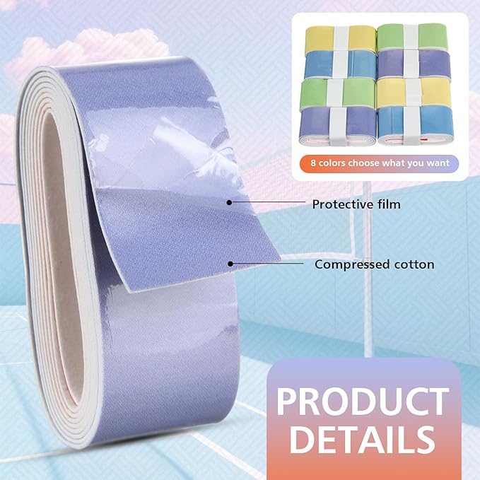 Jerify 24 Pieces Tennis Racket Grip Tape, Precut Badminton Racket Overgrips Tape with Velvety Comfort for Anti Slip and Absorbent Grip