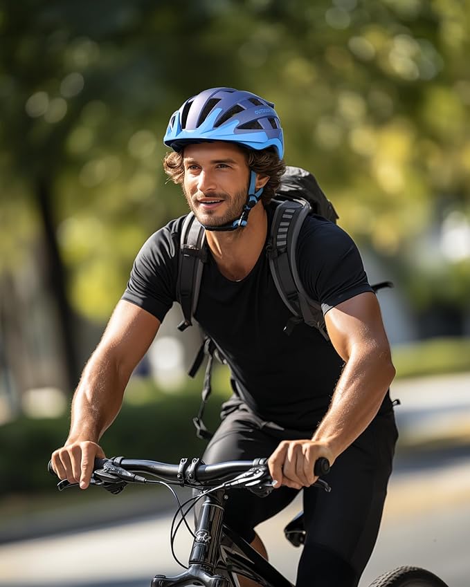 OutdoorMaster Gem II MIPS Bike Helmet with Light - Lightweight Cycling Helmet,Mountain Road Bicycle Helmet for Youth & Adult