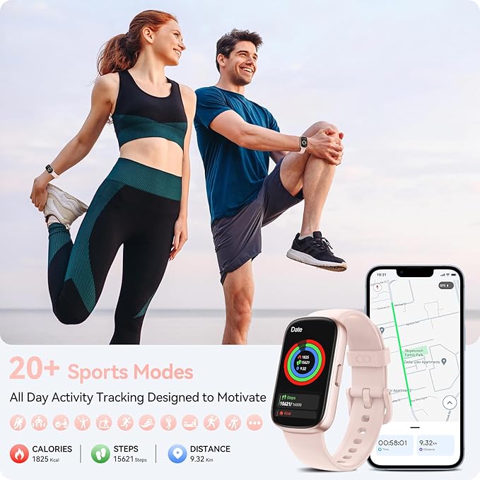 Fitness Tracker Watch with 24/7 Heart Rate Blood Oxygen Sleep Monitor, IP68 Waterproof Smart Watch, Step Calorie Counter Pedometer Health Activity Trackers and SmartWatches for Men Women