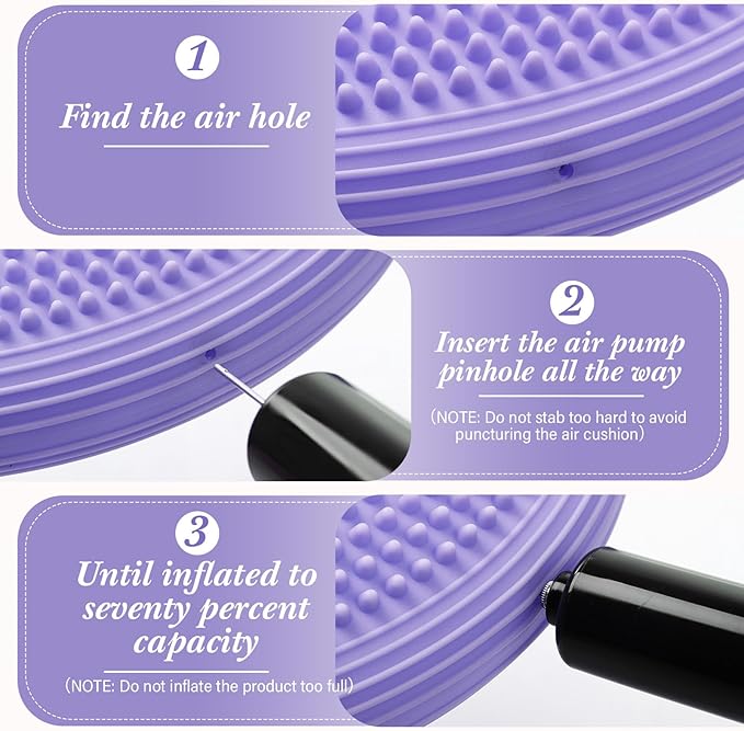 Libima 2 Pcs Wobble Cushion with Inflation Pump Wiggle Seat Flexible Sensory Seating Balance Disc Board for Men Women Physical Exercise Improving Posture Home Office