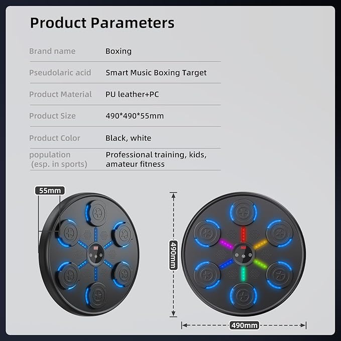 Second Generation Music Boxing Machine with Boxing Gloves, Boxing Machine Wall Mounted Music, Smart Bluetooth Music Boxing Trainer with Gloves, Music Boxing Machine for Adults, Home, Indoor and Gym