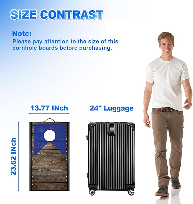 Portable Cornhole Board Set with Bean Bags 2 ft x 1 ft or 3 ft x2 ft or 10.16 * 5.04 Inch Foldable Corn Hole Games for Adults and Kids Indoor or Outdoor Corn Hole Toss Games Backyard Tarvel