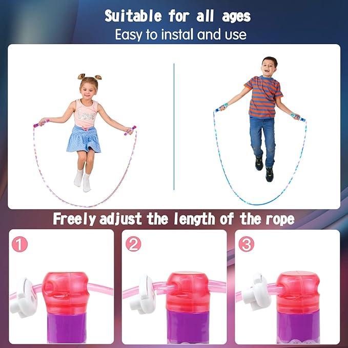 Led Jump Rope for Girls Kids -Glowing Jump Ropes Flashing Colorful Exercise Skipping rope Light Up Luminous Adjustable Skipping Ropes for Girls Boys Women Fitness Weight Loss