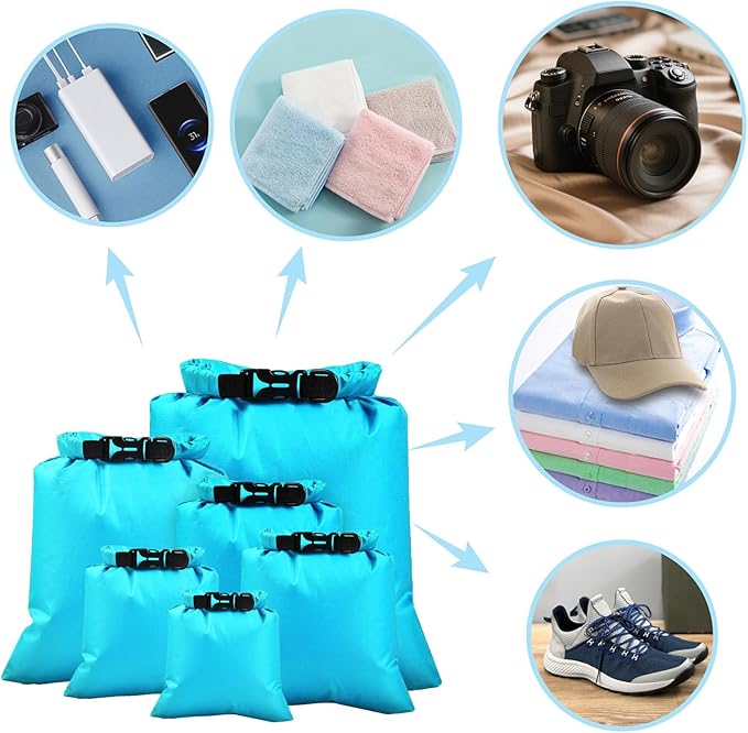 6PCS Dry Bags Waterproof, Lightweight Dry Bags for Kayaking Waterproof，Outdoor Waterproof Bag for Kayaking Hiking Boating Camping
