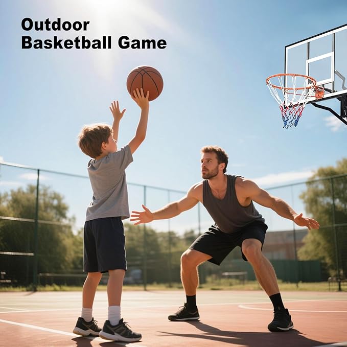 Basketball Hoop Outdoor 8.04-10FT Height Adjustable, Portable Basketball Goal with 44 Inch Shatterproof Backboard, Heavy-Duty Base & Wheels for Youth,Teens,Adults in Backyard,Driveway,Indoor