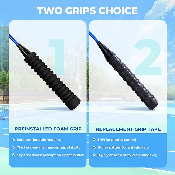 HIRALIY Badminton Rackets Set for Backyards, Lightweight Badminton Set of 2/4, Includ Rackets, Birdies, 1 Carrying Bag, Outdoor Games for Adults Family Kids Beginners