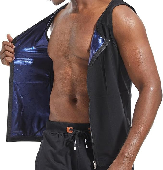 Sauna Sweat Suits Shirt Vest Waist Trainer for Men Compression Workout Shapewear Excersize Gym Clothes Working Out