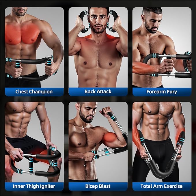 EAST MOUNT Twister Arm Trainer 20-110lb Adjustable Chest Workout Equipment for Men Women Portable Spring Resistance Muscle Builder Strength Training for Arms Chest Shoulders for Home Gym Fitness