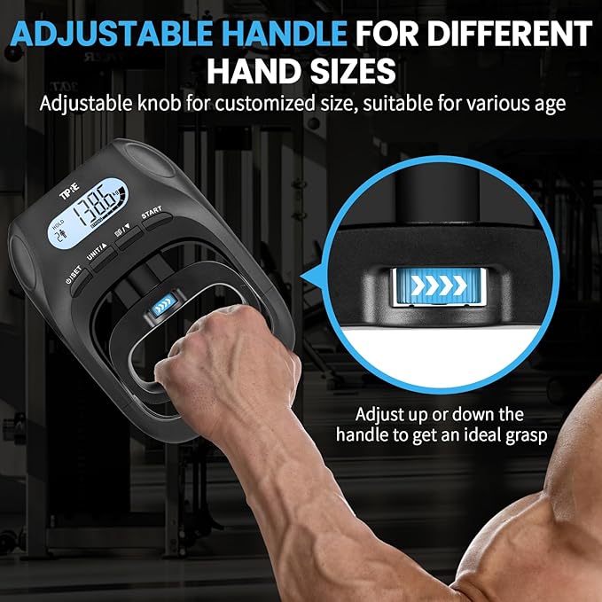396lbs/180kg Grip Strength Tester, Hand Grip Dynamometer, Digital Grip Strength Tester with LCD Display, Adjustable Hand Grip Training Gauge, Hand Grip Testing for Sports Home School Use