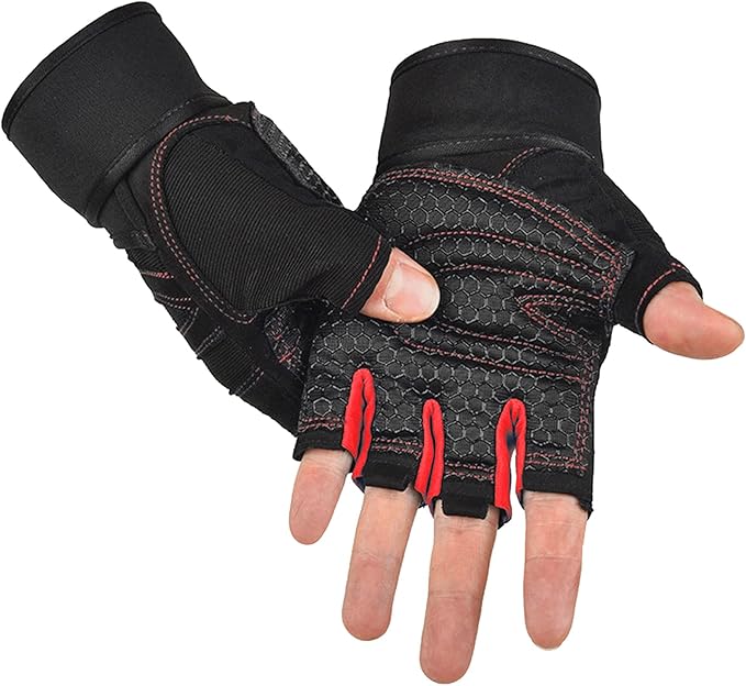 Workout Gloves, Gym Gloves for Men, Wrist Wraps Lifting Wrist Wraps Gloves for Working Out, Hand Out Gloves Fitness Gloves Full Palm Protection