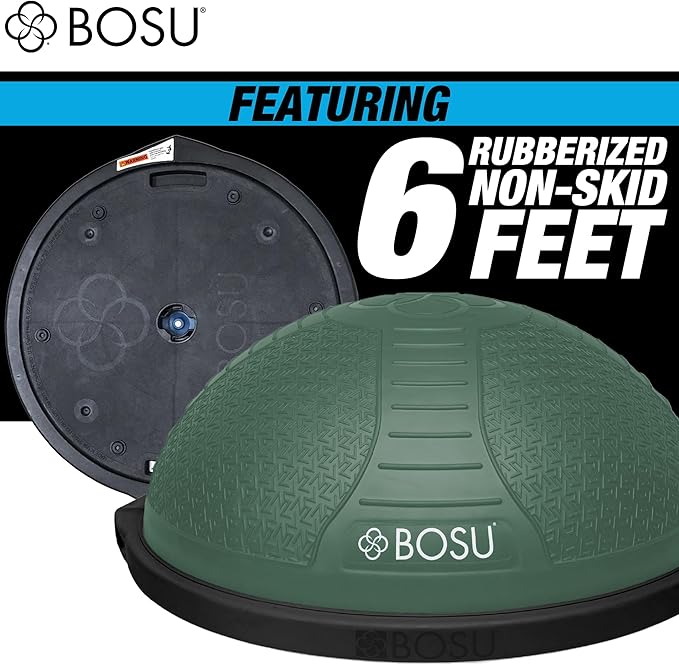Bosu Half Ball Home Balance Exercise Trainer for Strength and Flexibility Workouts with Built to Last Burst Resistant Material and Hand Pump