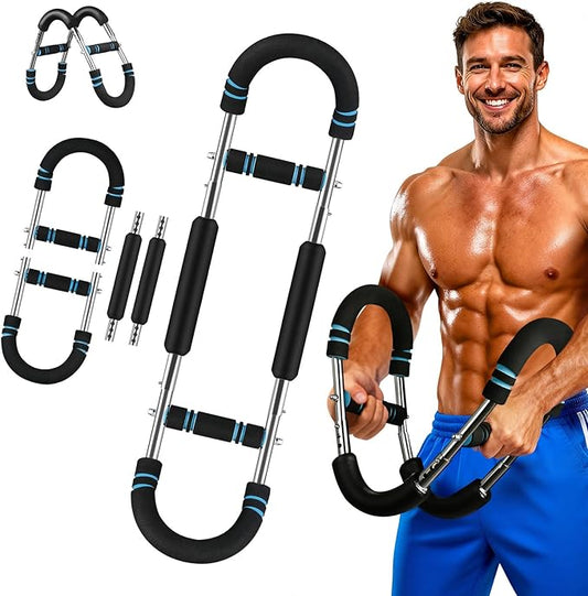 Twister Arm Trainer, Chest Workout Equipment for Men & Women Portable Spring Resistance Chest Exerciser Forearm Strengthener Bar Detachable for Home Fitness Equipment for Enhancing Upper Body Muscle