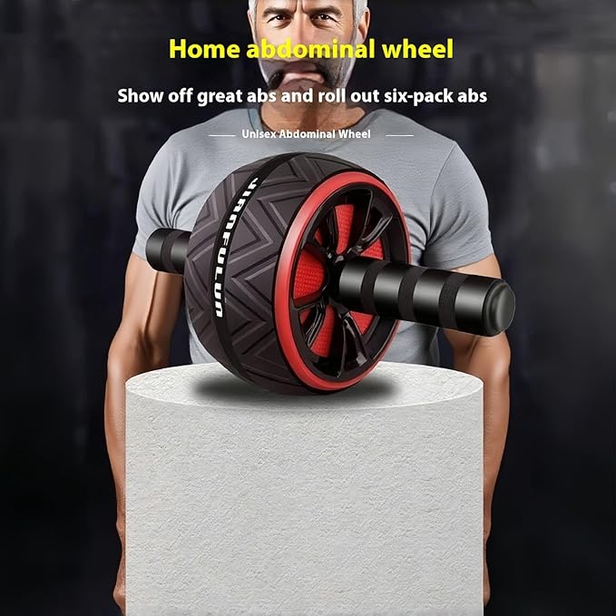 Ab Roller Wheel with Knee Pad - Core & Abdominal Workout Equipment for Home Gym, Full-Body Strength Training