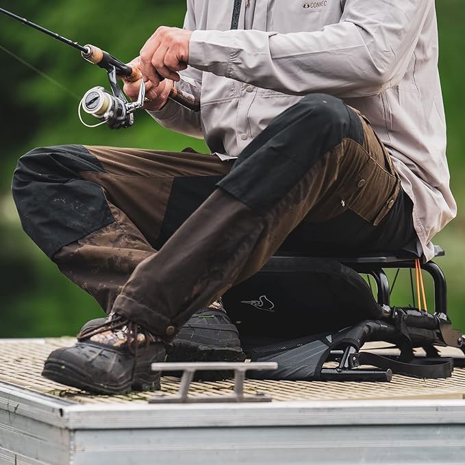 Pelican - Ergoboost Multifunctional Folding Kayak Seat - Adjustable Compact Traveler Kayak Seat with Back Support - Black