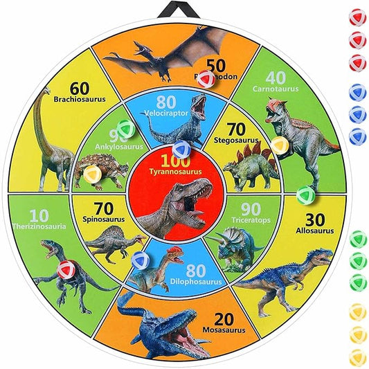 30 Inch LED Dart Board Kids Game,12PCS Sticky Balls,Indoor/Outdoor Sports Carnival Yard Party,Suitable for 3 4 5 6 7 8 9 10 11 12 Years Old Boys and Girls Birthday Gifts Dinosaur Toys