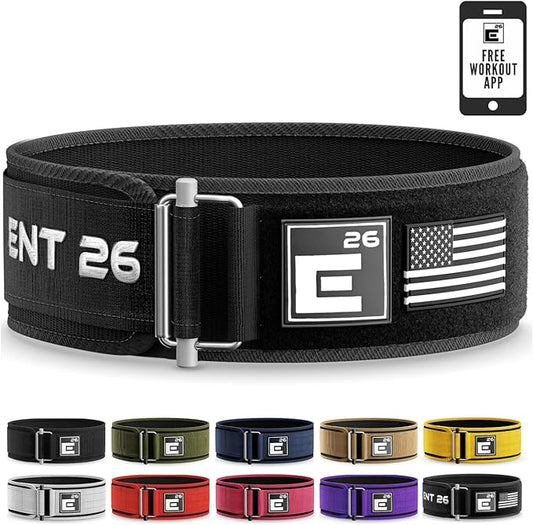 Element 26 Self-Locking Weight Lifting Belt - Premium Weightlifting Belt for Serious Functional Fitness and Olympic Lifting Athletes - Lifting Support for Men and Women - Deadlift Training Belt