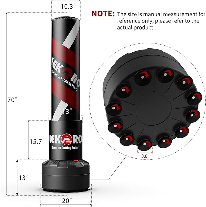LEKÄRO Freestanding Punching Bag with Boxing Gloves, Heavy Boxing Bag with Stand for Adult Kids, Standing Kickboxing Bag
