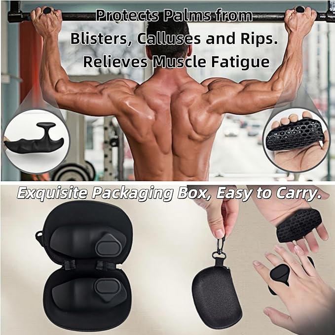 Anti-Slip Workout Grips, Ergonomic Workout Gloves, Weight Lifting Grips, for Men and Women, Silicone Gym Grips Pads, Soft, Palm Protection, Suitable for Various Fitness Training