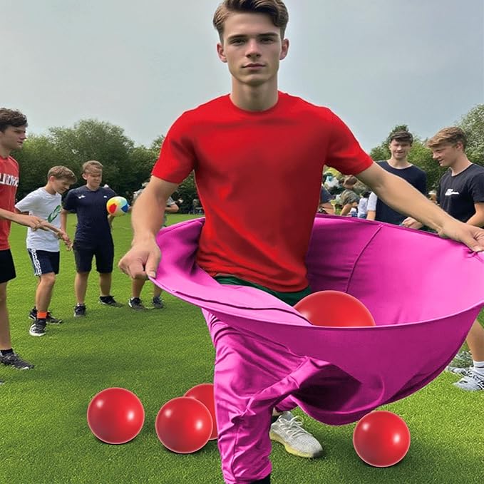 Granny Pants Yard Game Set - Giant Outdoor Party Game with 8 Bouncy Balls and Pump，Fun Family Reunion & Adult Yard Games for Groups